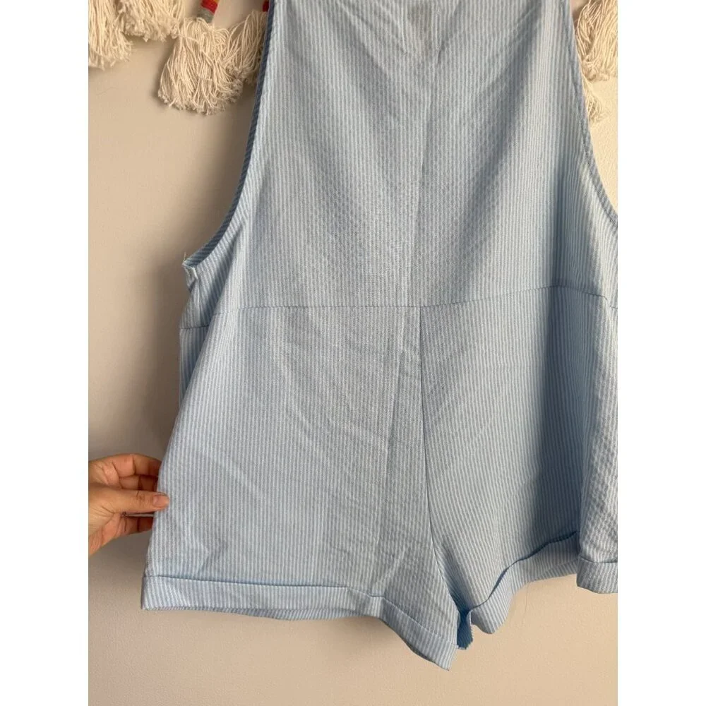 Princess Polly Striped Nautical Lightweight Relax Short Overalls Beachy Coquette - Picture 7 of 8